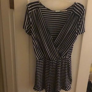 Urban Outfitters Blue and White Striped Romper